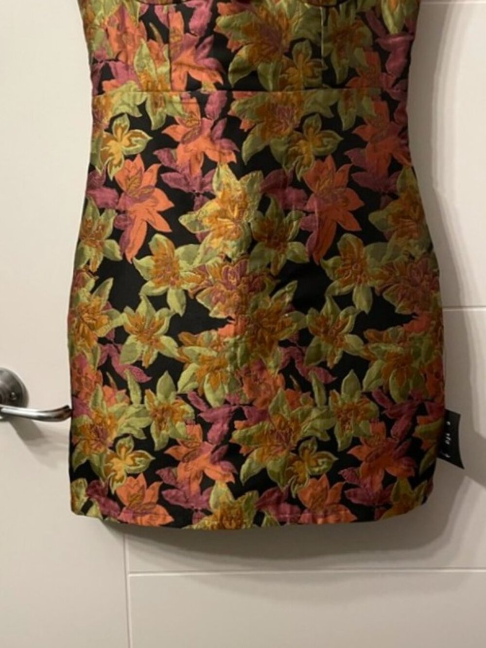 NWT Lulus Ready for Festivities Floral Jacquard Mini Dress Size Small - Picture 8 of 16